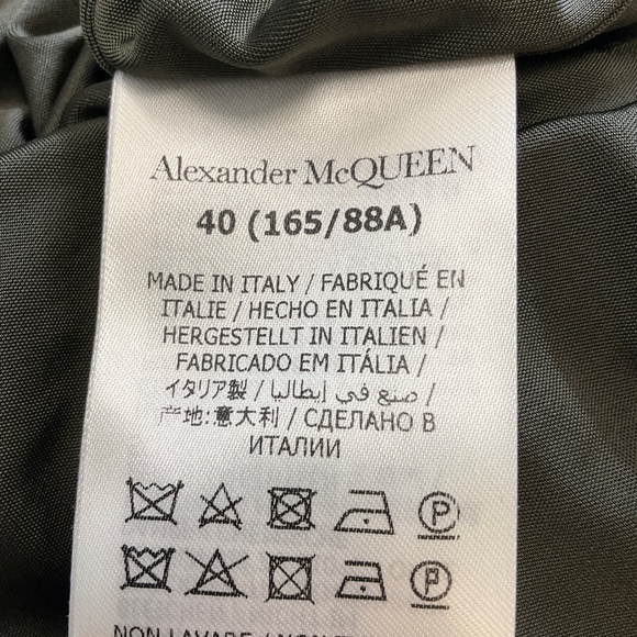 ALEXANDER MCQUEEN EBONY 2024 ASYMMETRIC DRAPE MINI DRESS - Picture 6 of 6